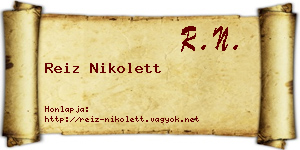 Reiz Nikolett névjegykártya